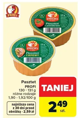 Pasztet Profi różne rodzaje promocja w Carrefour