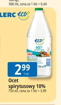Ocet spirytusowy 10% Eco+ promocja w Leclerc