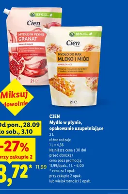 Mydło w płynie opakowanie uzupełniające granat Cien promocja w Lidl