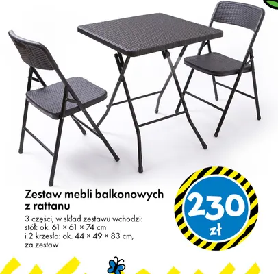 Zestaw mebli balkonowych z rattanu promocja w Tedi