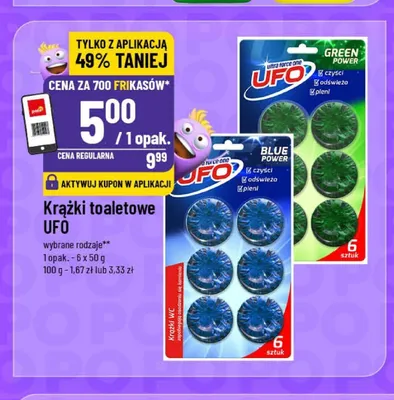 Krążki toaletowe UFO Blue Power promocja w POLOmarket