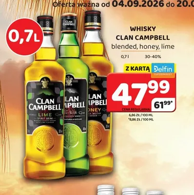 Whisky Clan Campbell honey promocja w Delfin
