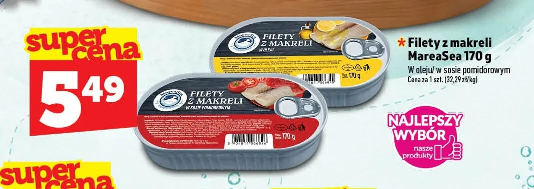 Filety z makreli w oleju MareaSea promocja w TOPAZ