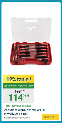 Zestaw wkrętaków Milwaukee w walizce 12 szt. promocja w ERLI