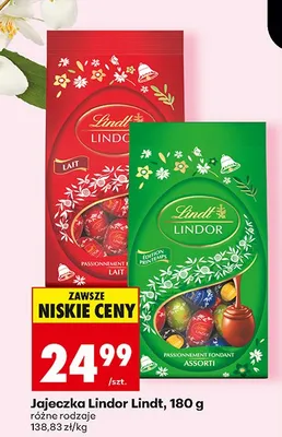 Jajeczka Lindor różne rodzaje promocja w Biedronka