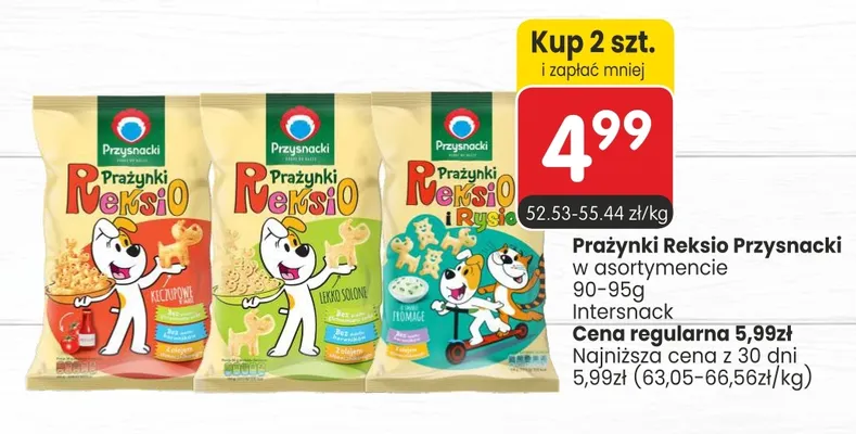 Prażynki Reksio lekko solone Przysnacki promocja w Market Point