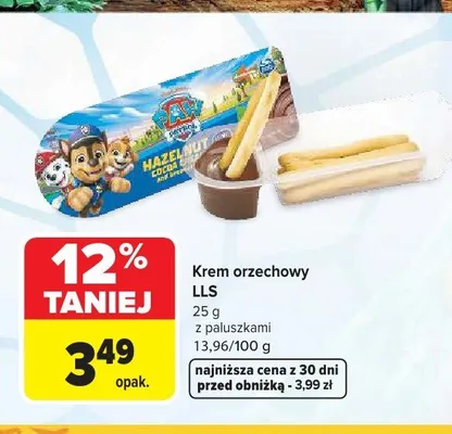 Krem orzechowy z paluszkami LLS promocja w Carrefour Market
