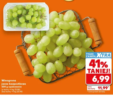 Winogrona jasne bezpestkowe promocja w Kaufland