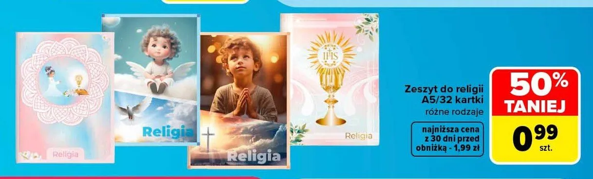 Zeszyt do religii A5 32 kartki promocja w Carrefour Market