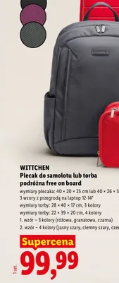 Plecak do samolotu Wittchen free on board promocja w Lidl