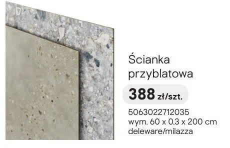 Ścianka przyblatowa deleware/milazza wym. 60x0,3x200cm promocja w Castorama