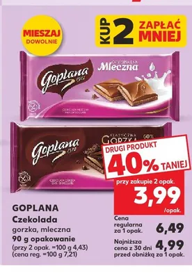 Czekolada Goplana Oryginalna Mleczna promocja w Kaufland