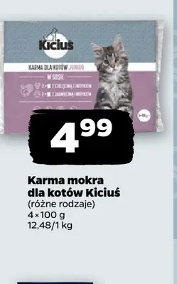 Karma mokra dla kotów Kiciuś 4-pak promocja w Netto