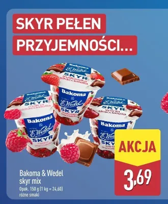 Skyr Bakoma & E.Wedel wiśnia stracciatella promocja w Aldi