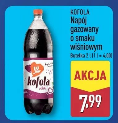 Napój gazowany o smaku wiśniowym Kofola promocja w Aldi