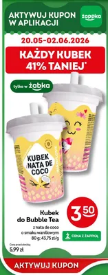 Kubek do Bubble Tea z nata de coco o smaku waniliowym promocja w Żabka