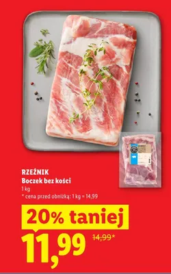 Boczek bez kości Rzeźnik promocja w Lidl