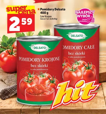 Pomidory Delsato krojone promocja w TOPAZ