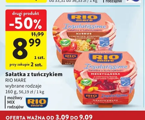 Sałatka z tuńczykiem Insalatissime Meksykańska Rio Mare promocja w Intermarche