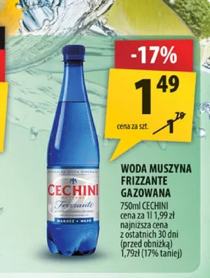 Woda gazowana Cechini Muszyna Frizzante promocja w Arhelan