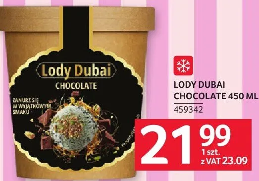 Lody Dubai Chocolate 450 ml promocja w Selgros
