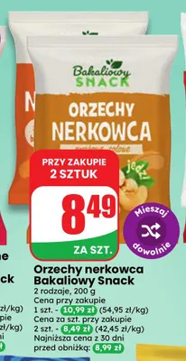 Orzechy nerkowca Bakaliowy Snack promocja w Dino