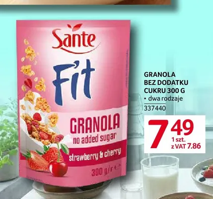 Granola bez dodatku cukru Sante Fit promocja w Selgros