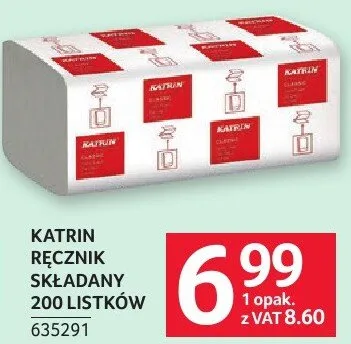 Ręcznik papierowy Katrin składany 200 listków promocja w Selgros