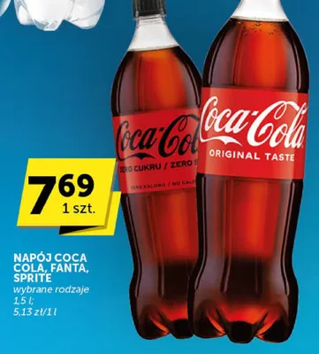 Napój Coca Cola, Fanta, Sprite wybrane rodzaje promocja w Euro Sklep