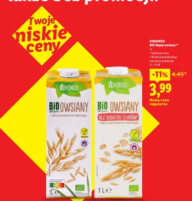 Napój owsiany Vemondo promocja w Lidl