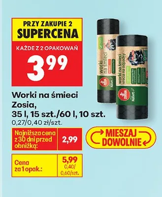 Worki na śmieci  promocja w Biedronka
