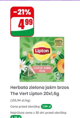 Herbata zielona jaśmin brzoskwinia The Vert promocja w Dino