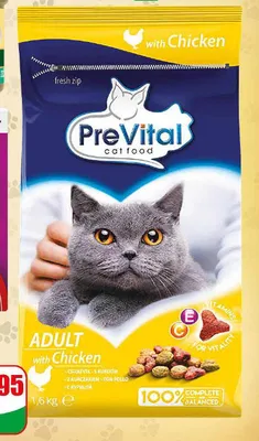 Sucha karma dla kota PreVital Adult z kurczakiem promocja w Dino