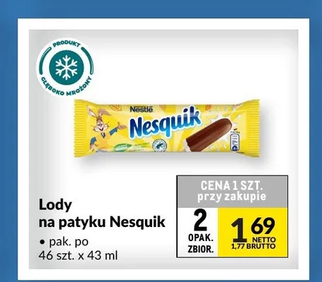 Lody na patyku Nesquik promocja w Makro