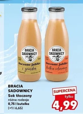 Sok tłoczony Bracia Sadownicy Tłoczone jabłko z gruszką promocja w Kaufland
