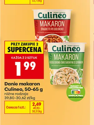 Danie makaron w sosie serowo-śmietanowym ze szpinakiem Culineo promocja w Biedronka