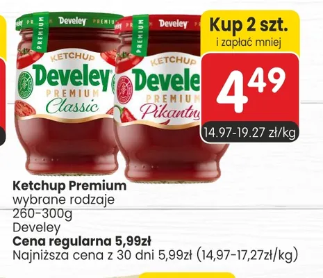 Ketchup Premium pikantny Develey promocja w Market Point