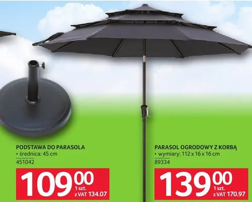 Parasol ogrodowy z korbą promocja w Selgros