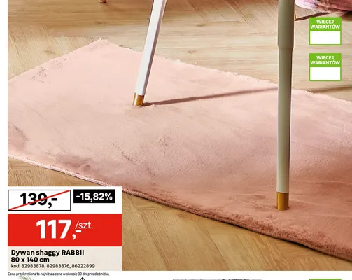 Dywan shaggy Rabbii 80x140 cm promocja w Leroy Merlin
