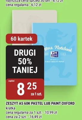 Zeszyt A5 60K Pastel Oxford promocja w bi1