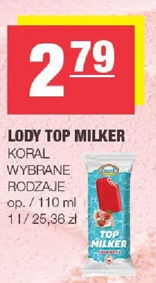 Lody Top Milker Koral promocja w SPAR