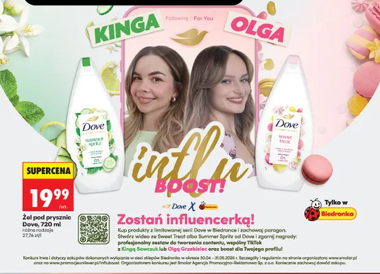 Żel pod prysznic Dove Sweet Treat promocja w Biedronka