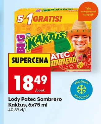 Lody Kaktus Sombrero 6-pak 75 ml promocja w Biedronka