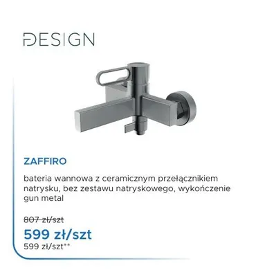 Bateria wannowa Zaffiro gun metal promocja w Blu Salony Łazienek