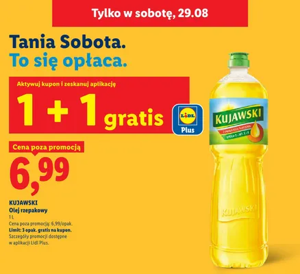 Olej rzepakowy Kujawski promocja w Lidl