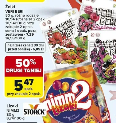 Żelki Veri Beri Raspberry promocja w Carrefour