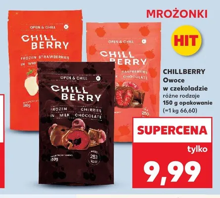Owoce w czekoladzie Chillberry truskawki w białej czekoladzie promocja w Kaufland