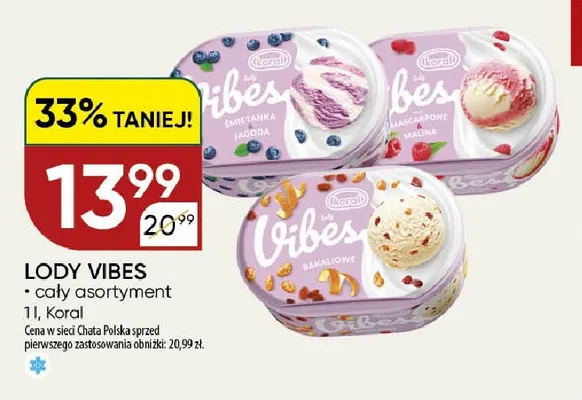 Lody Vibes mascarpone malina promocja w Chata Polska