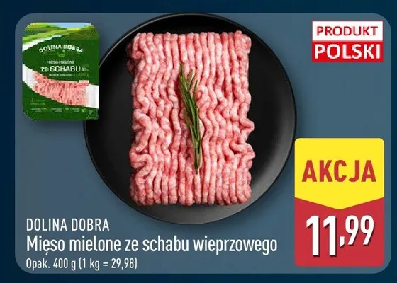 Mięso mielone ze schabu wieprzowego promocja w Aldi