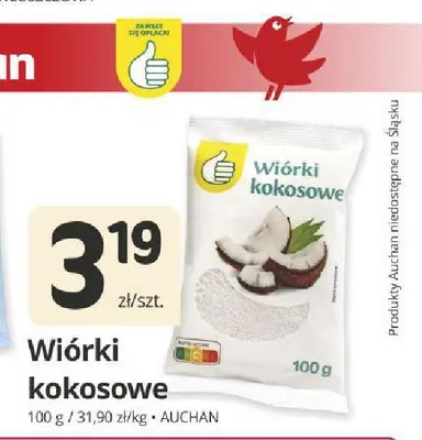 Wiórki kokosowe Auchan promocja w Marketvita